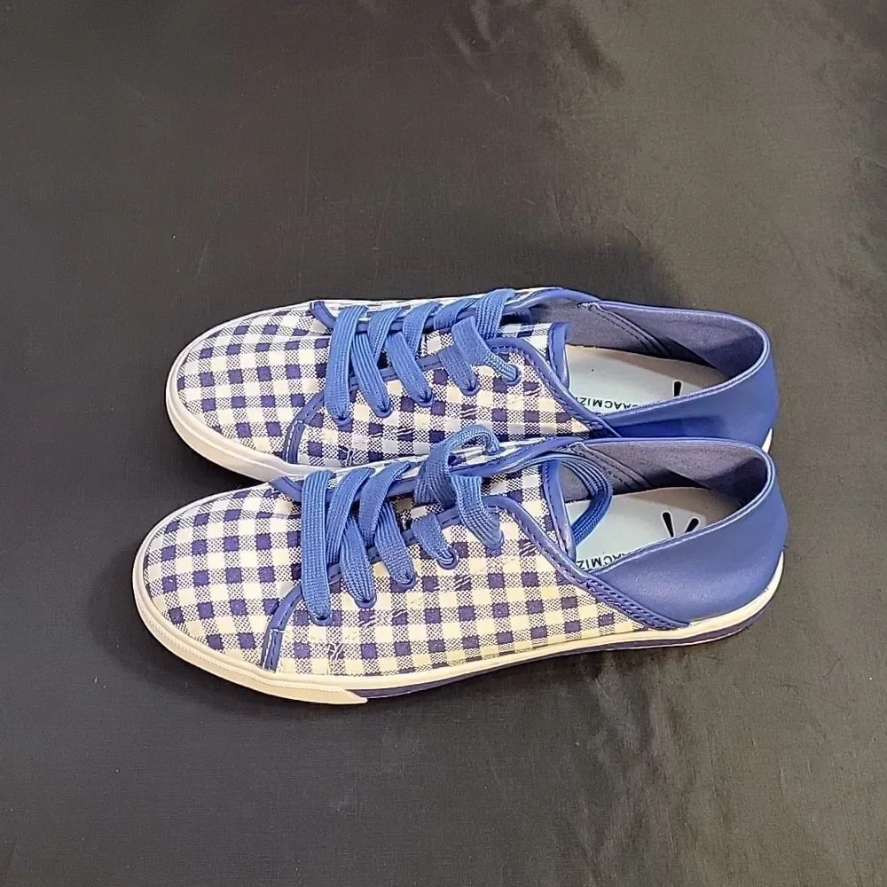 BRAND NEW ISAAC MIZRAHI MIZRAHI LIVE! LACE-UP GINGHAM SNEAKERS - Picture 10 of 14